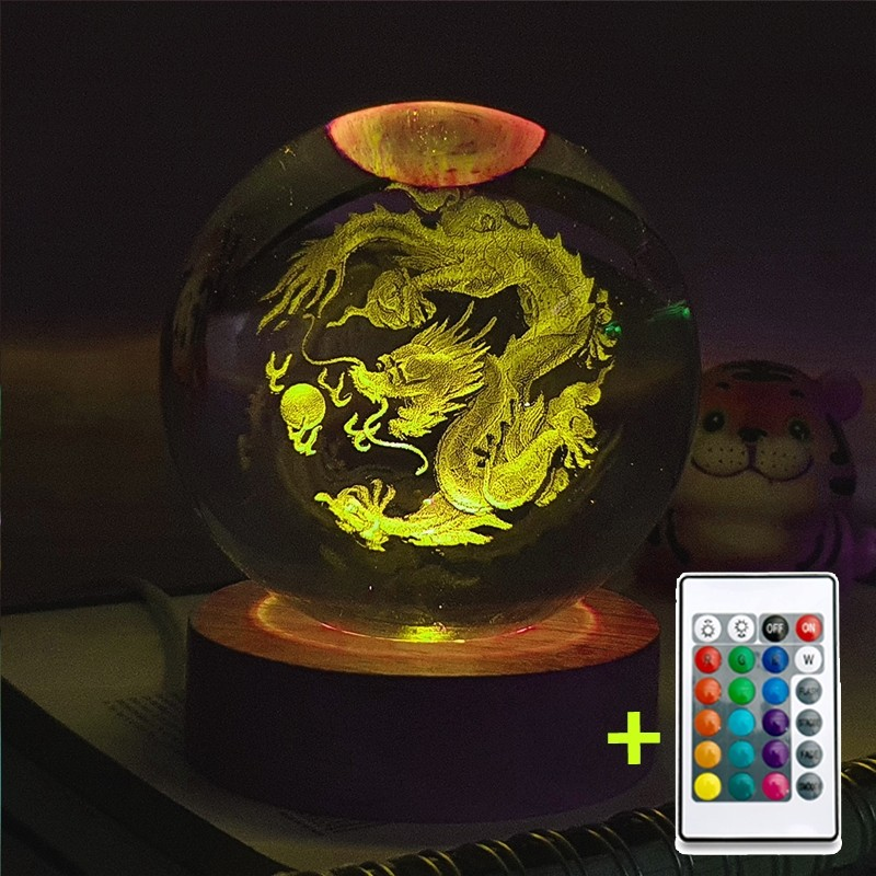 Quả cầu pha lê 3D đèn led RGB tự đổi màu