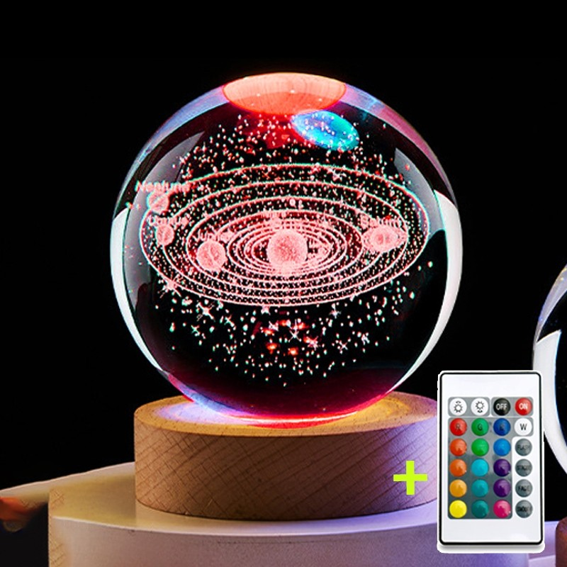 Quả cầu pha lê 3D đèn led RGB tự đổi màu