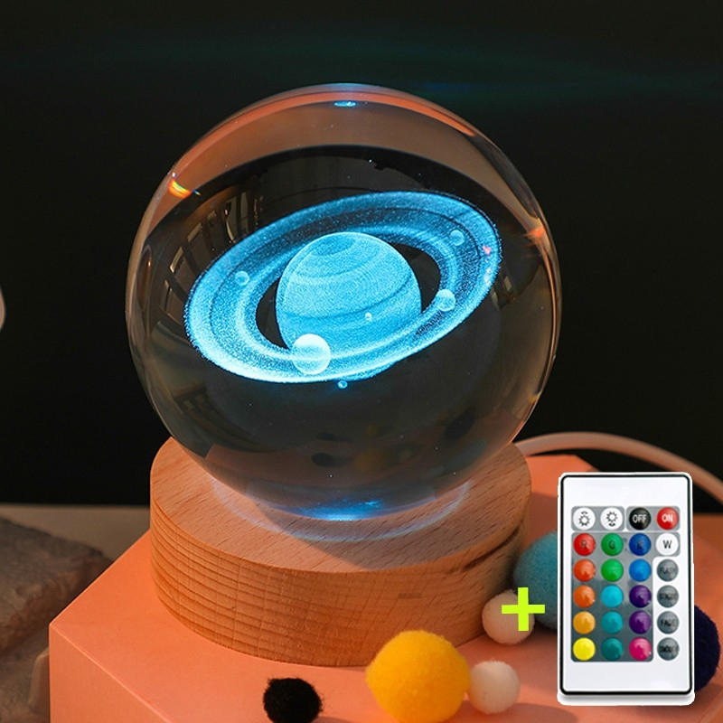 Quả cầu pha lê 3D đèn led RGB tự đổi màu