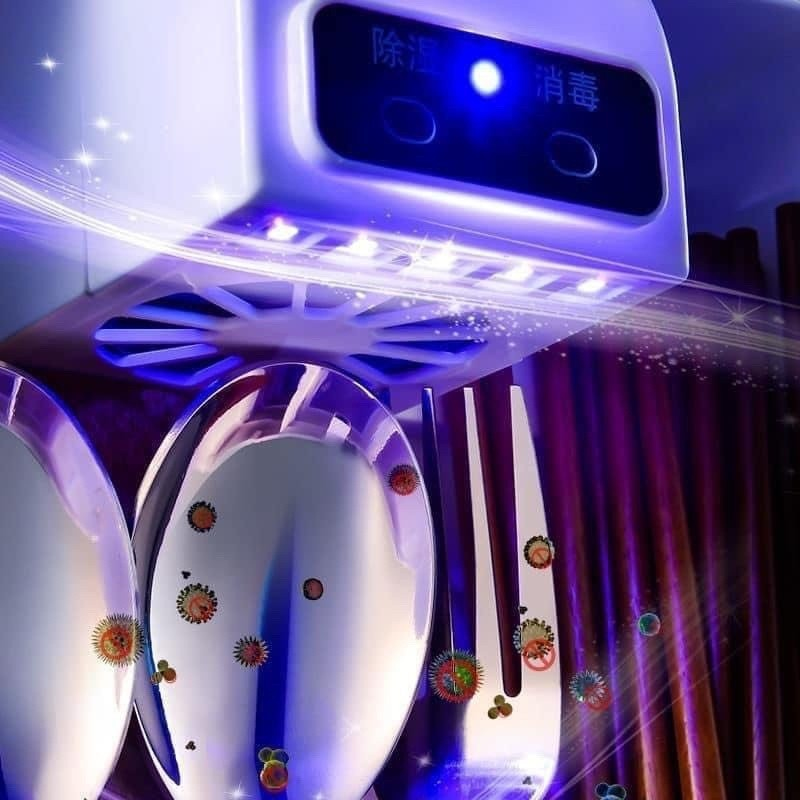 Máy Sấy Muỗng Đũa Thìa Và Khử Khuẩn Bằng Tia UV Cao Cấp Tránh Ẩm Mốc - Hộp Sấy Đũa Khử Khuẩn Treo Tường